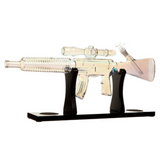 24" Glass Machine Gun Bong - Includes Wooden Display Stand (MB1443)