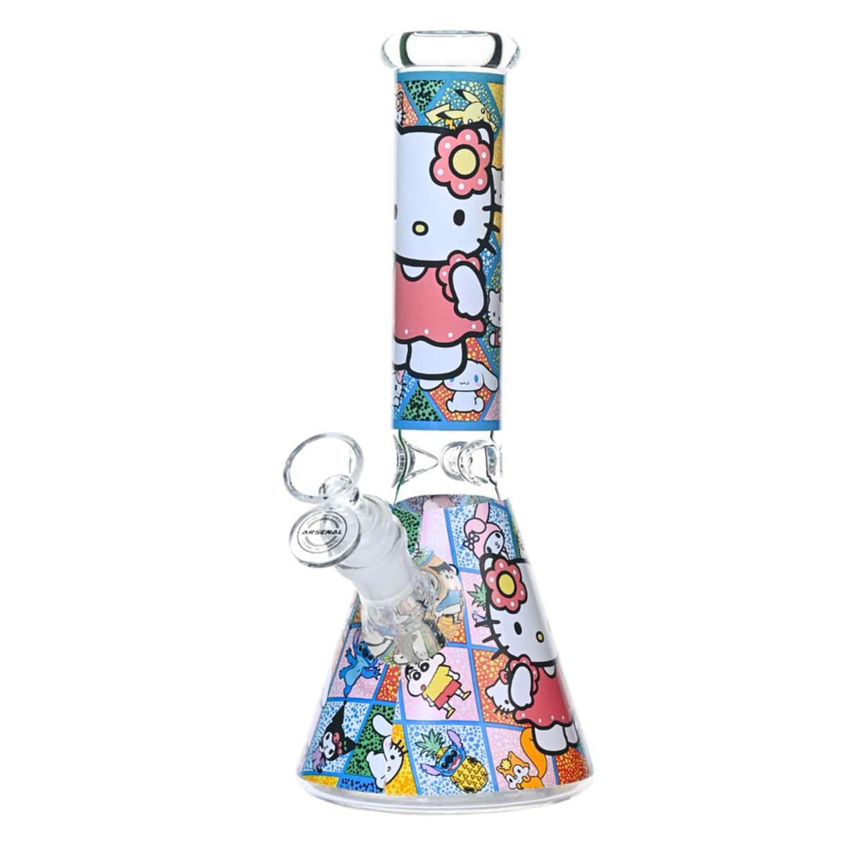 10" 5mm Arsenal Cartoon Collage Beaker