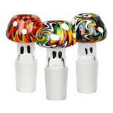 Multi-color Swirl Mushroom Herb Slide - 14mm M