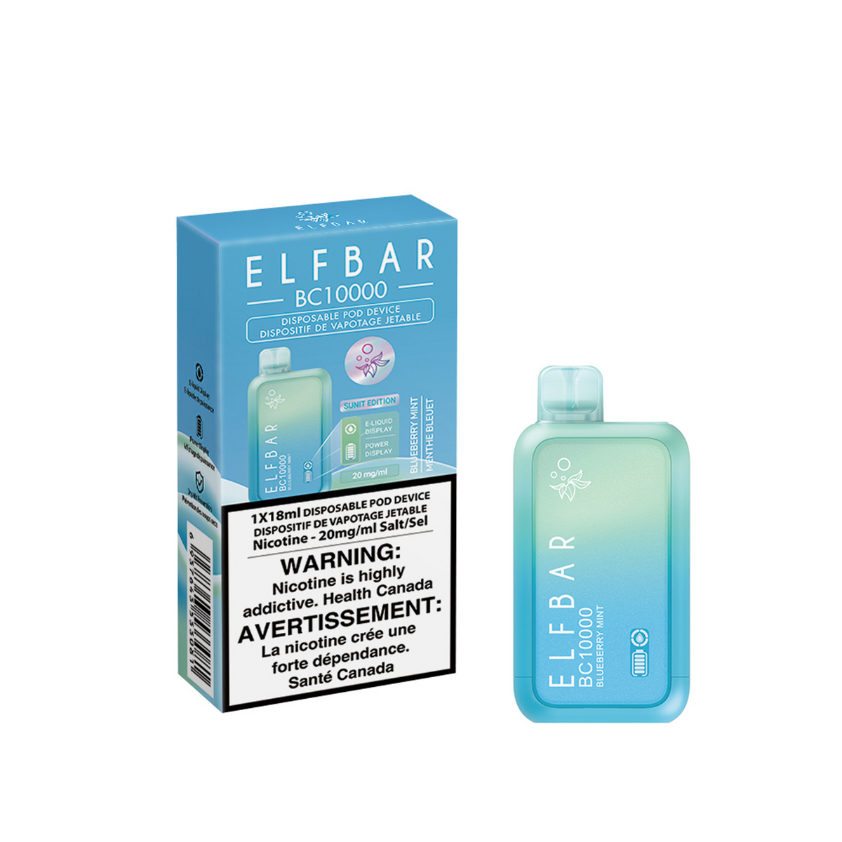 Elf Bar BC10000 18ml Disposable Vape- Blueberry Mint
