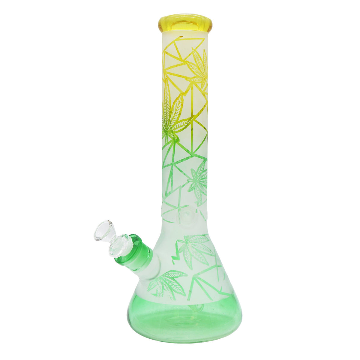 Infyniti - 14" Water Pipe with Peacock and Leaf Print