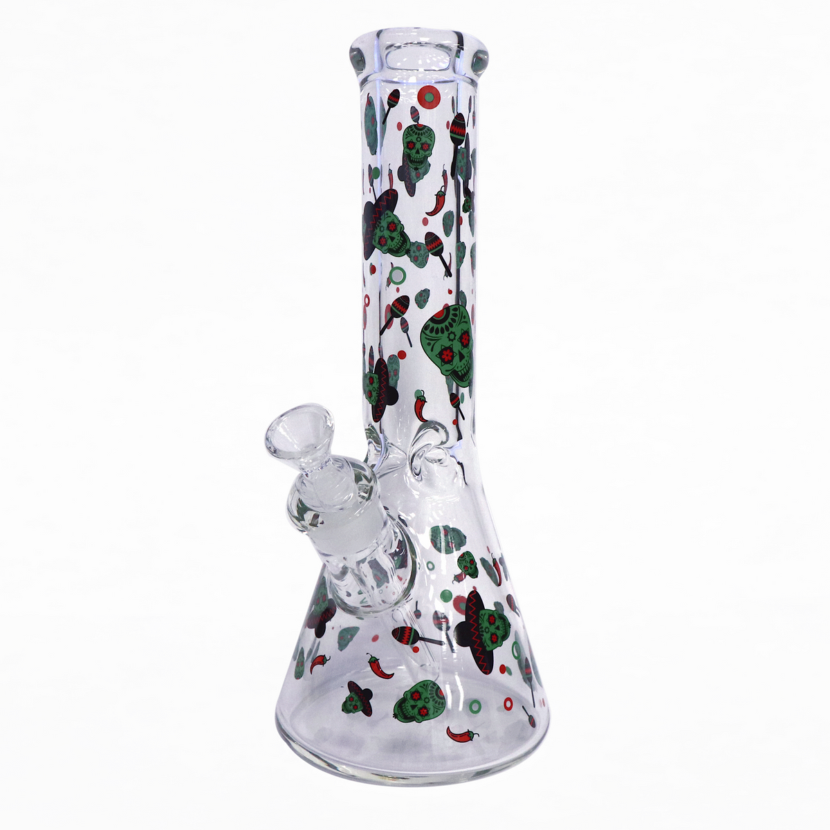 Infyniti -  14" Water Pipe with Sugar Skull Design