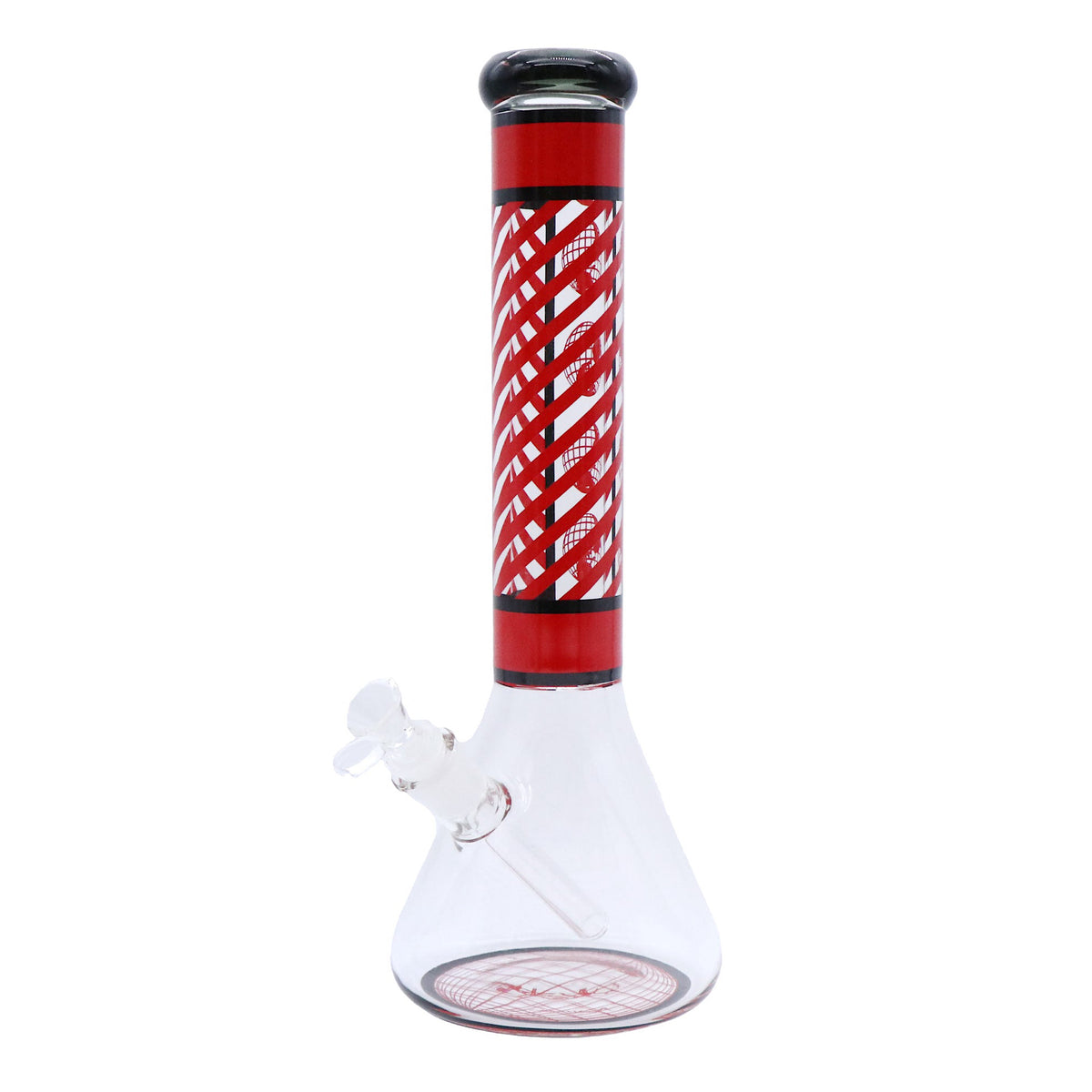 Infyniti - 14" Water Pipe with Beaker Base Stripe Design