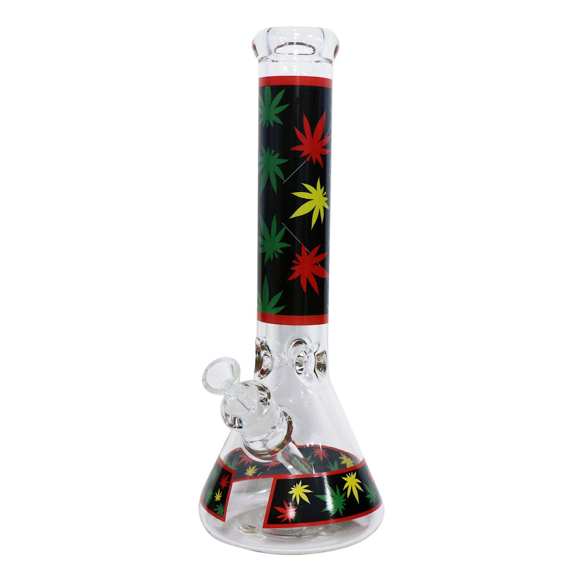 Infyniti - 14" Water Pipe with Leaf Design and Beaker Base