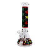 Infyniti - 14" Water Pipe with Leaf Design and Beaker Base