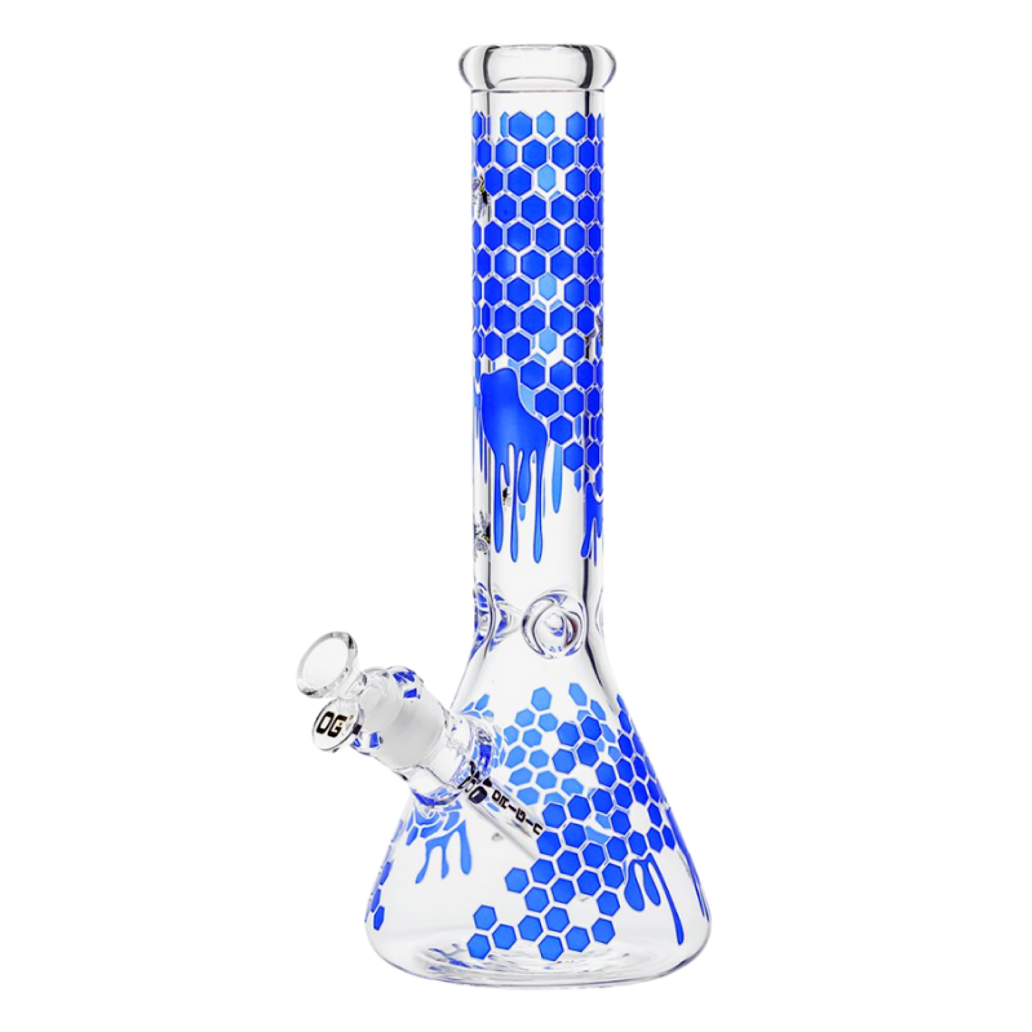OG Original 14mm 7" Glow-in-the- Dark Honeycomb Splash Beaker (OG-715)