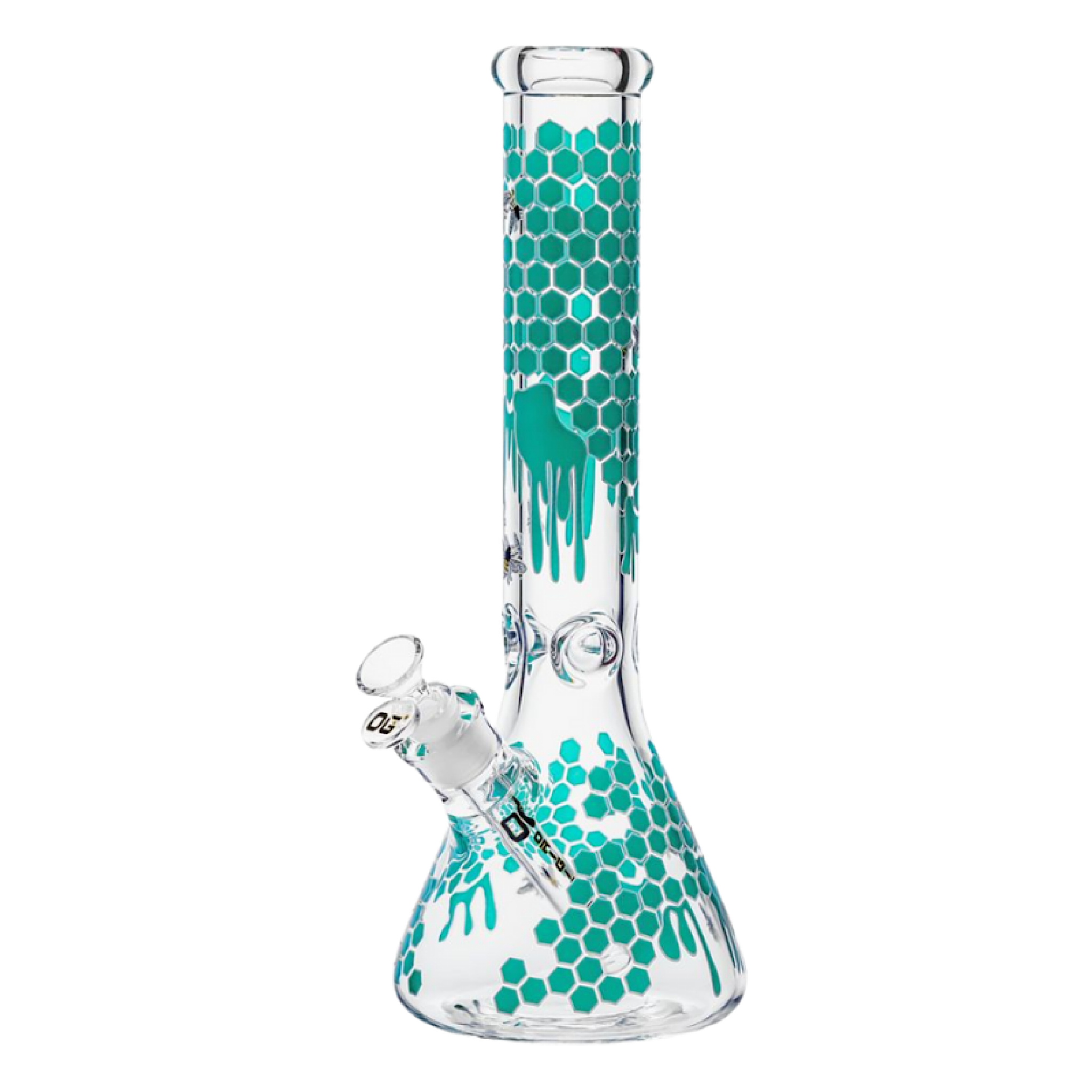 OG Original 14mm 7" Glow-in-the- Dark Honeycomb Splash Beaker (OG-715)