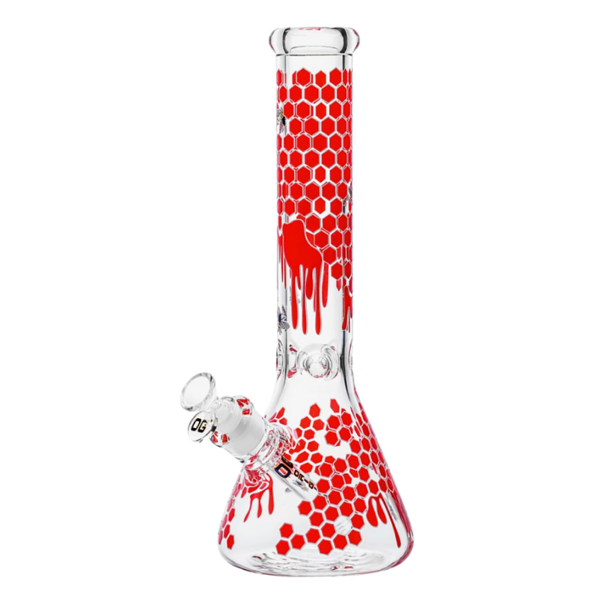 OG Original 14mm 7" Glow-in-the- Dark Honeycomb Splash Beaker (OG-715)