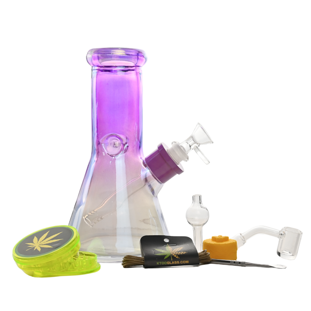 Arsenal Glass - 8" Rainbow Glass Bong 9-in-1 Dab Kit