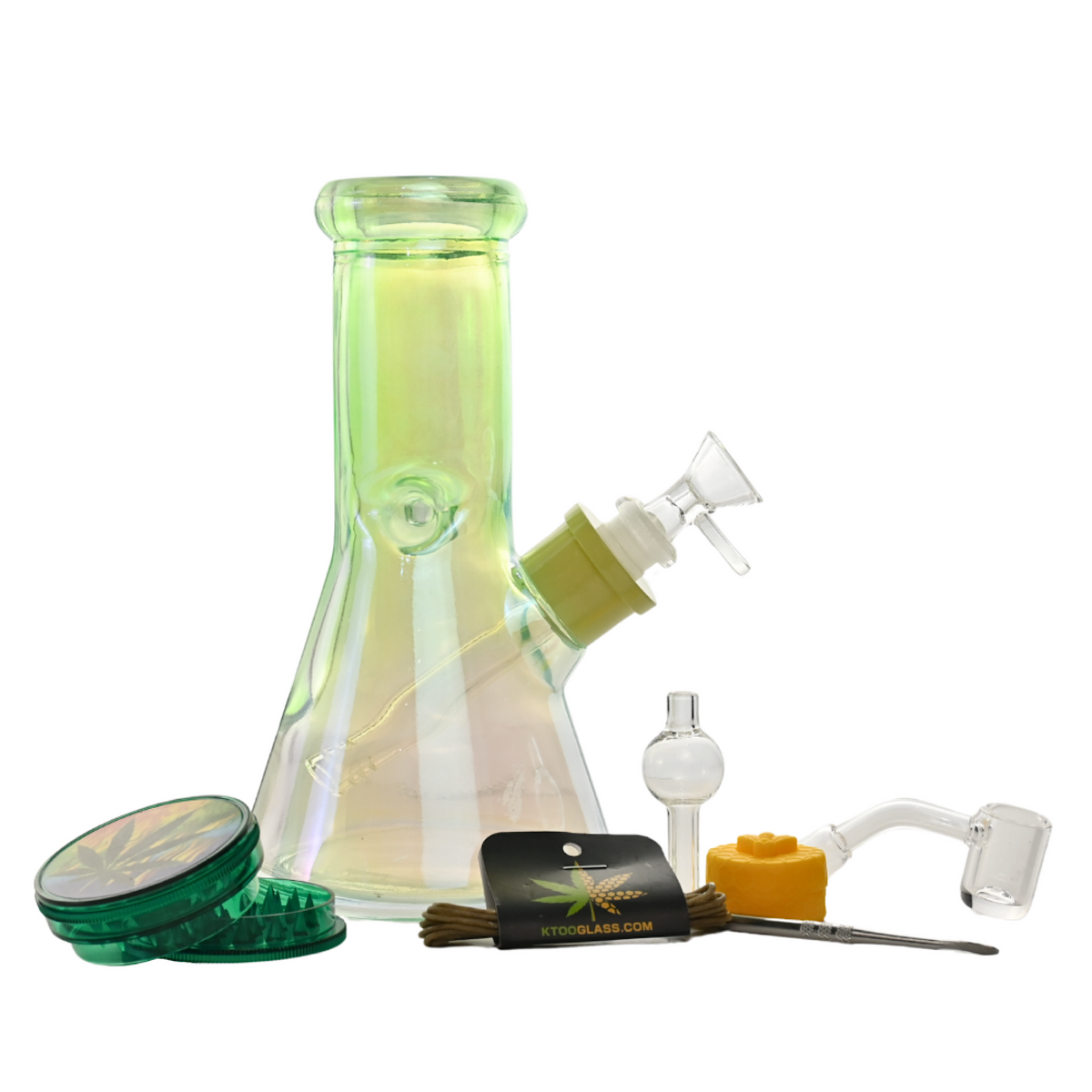 Arsenal Glass - 8" Rainbow Glass Bong 9-in-1 Dab Kit