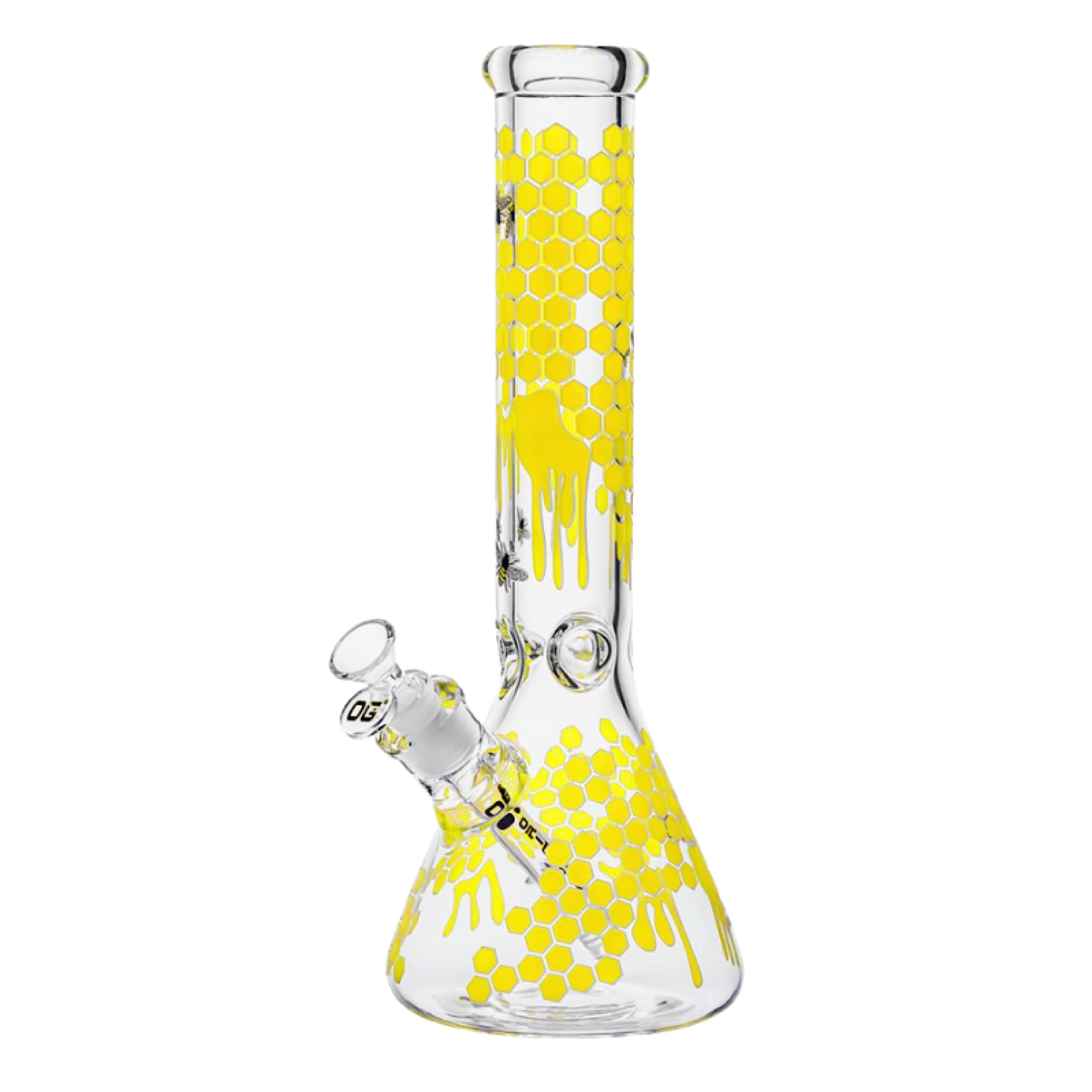 OG Original 14mm 7" Glow-in-the- Dark Honeycomb Splash Beaker (OG-715)