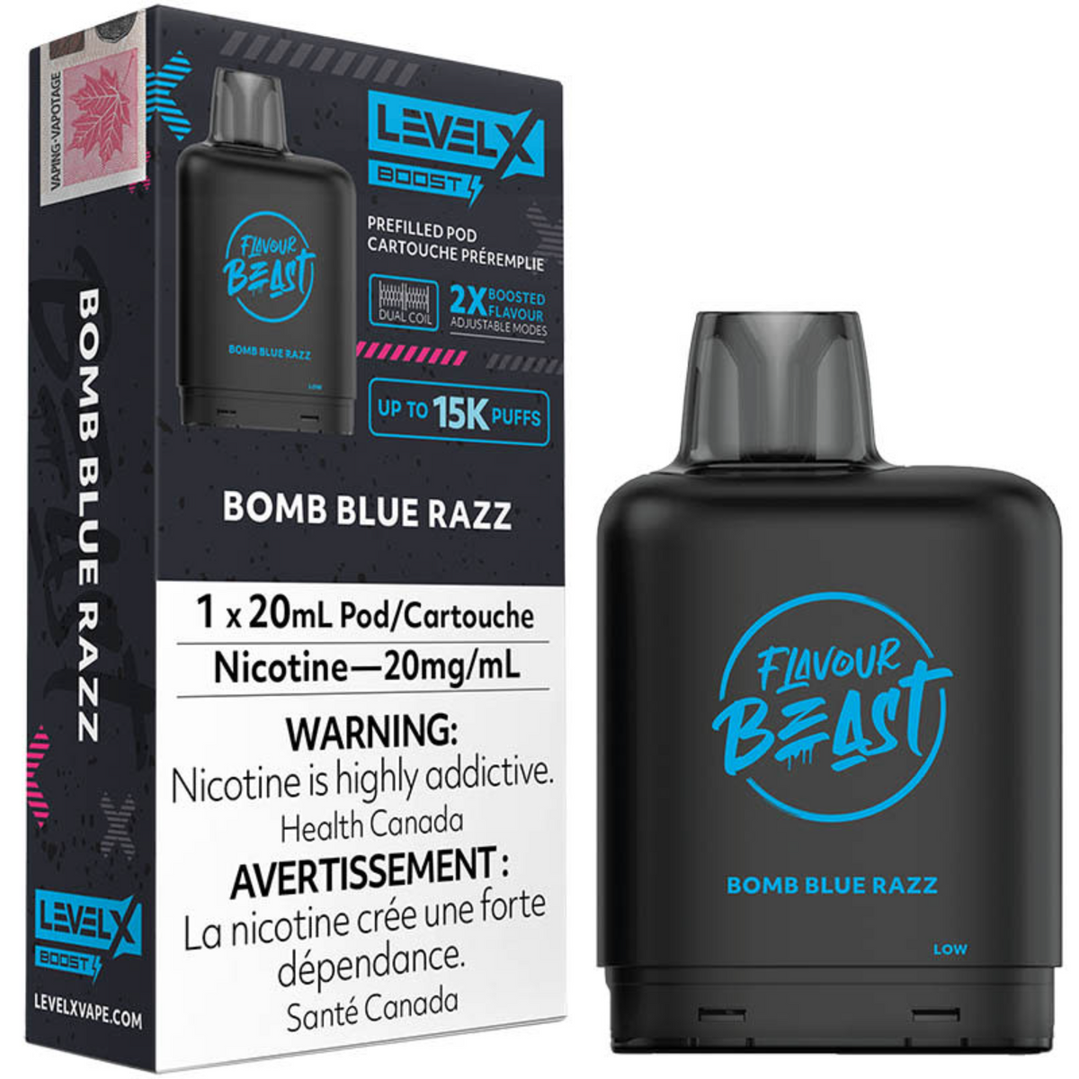 Level X Boost Pod - Flavour Beast: Bomb Blue Razz