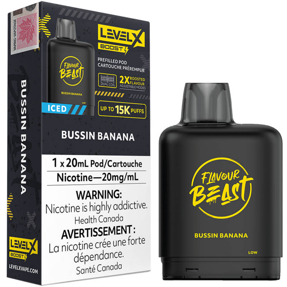 Level X Boost Pod - Flavour Beast:  Bussin Banana Iced