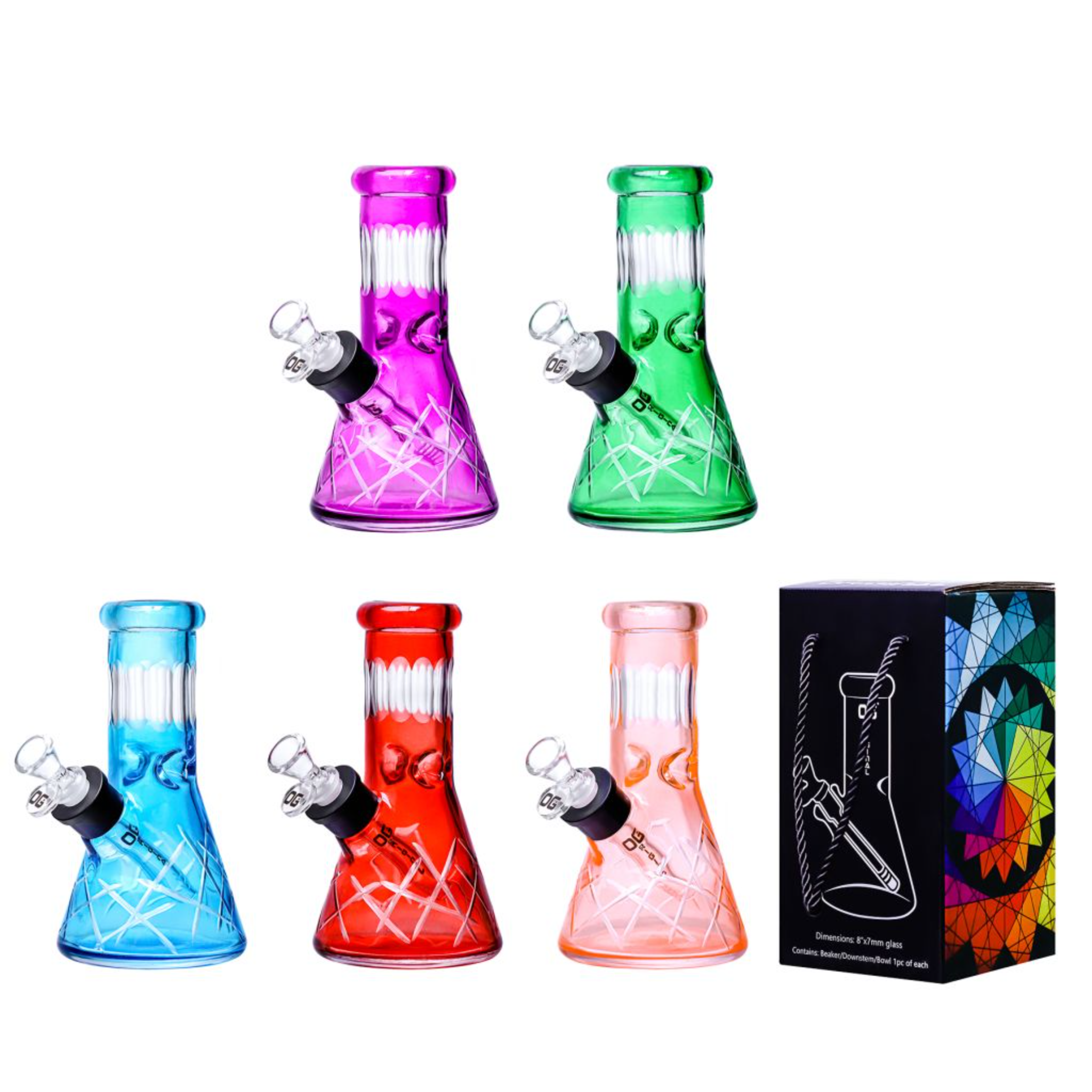 OG Original 8” 7mm Beaker - Assorted Colors (OG-626) – Beast Vape